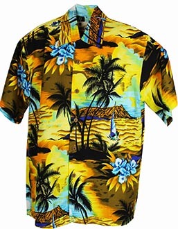 Sunset Gelb - Hawaii Hemd