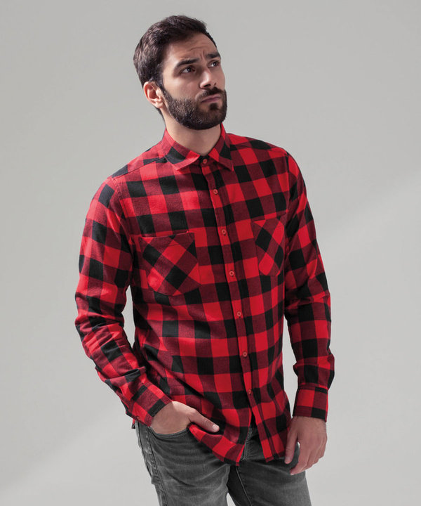 Checked flannel Hemd rot