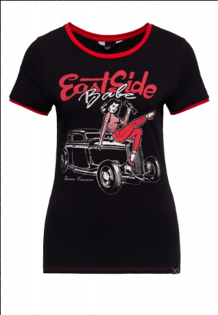"QUEEN KEROSIN" Vintage Contrast T-Shirt »East Side Babe«