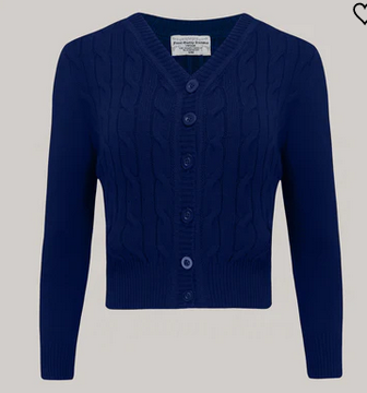 Cable Knit Cardigan navy